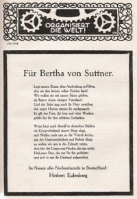 Für Bertha von Suttner